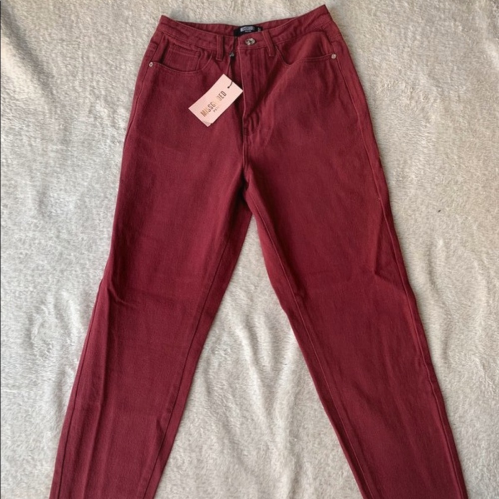 Misguided red boyfriend jeans - New with tags